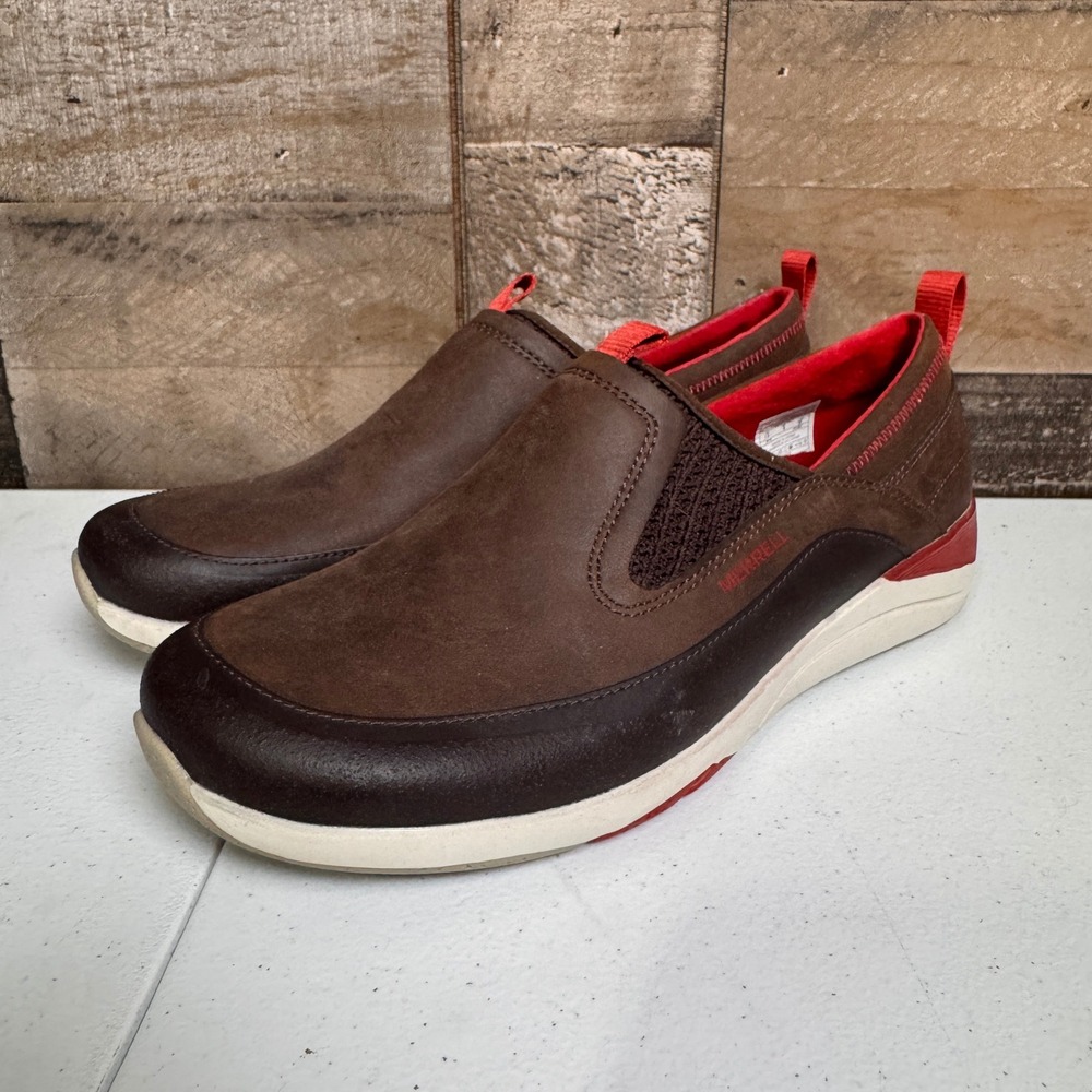 Merrell Slip On Shoes Womens 7.5 Brown Bracken J02284 Leather Hiking Outdoor